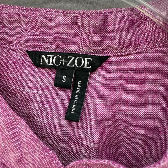 Nic + Zoe Tank Dress Women's S Pink 100% Linen Summer Cruise Wear Minimalist - Picture 6 of 8